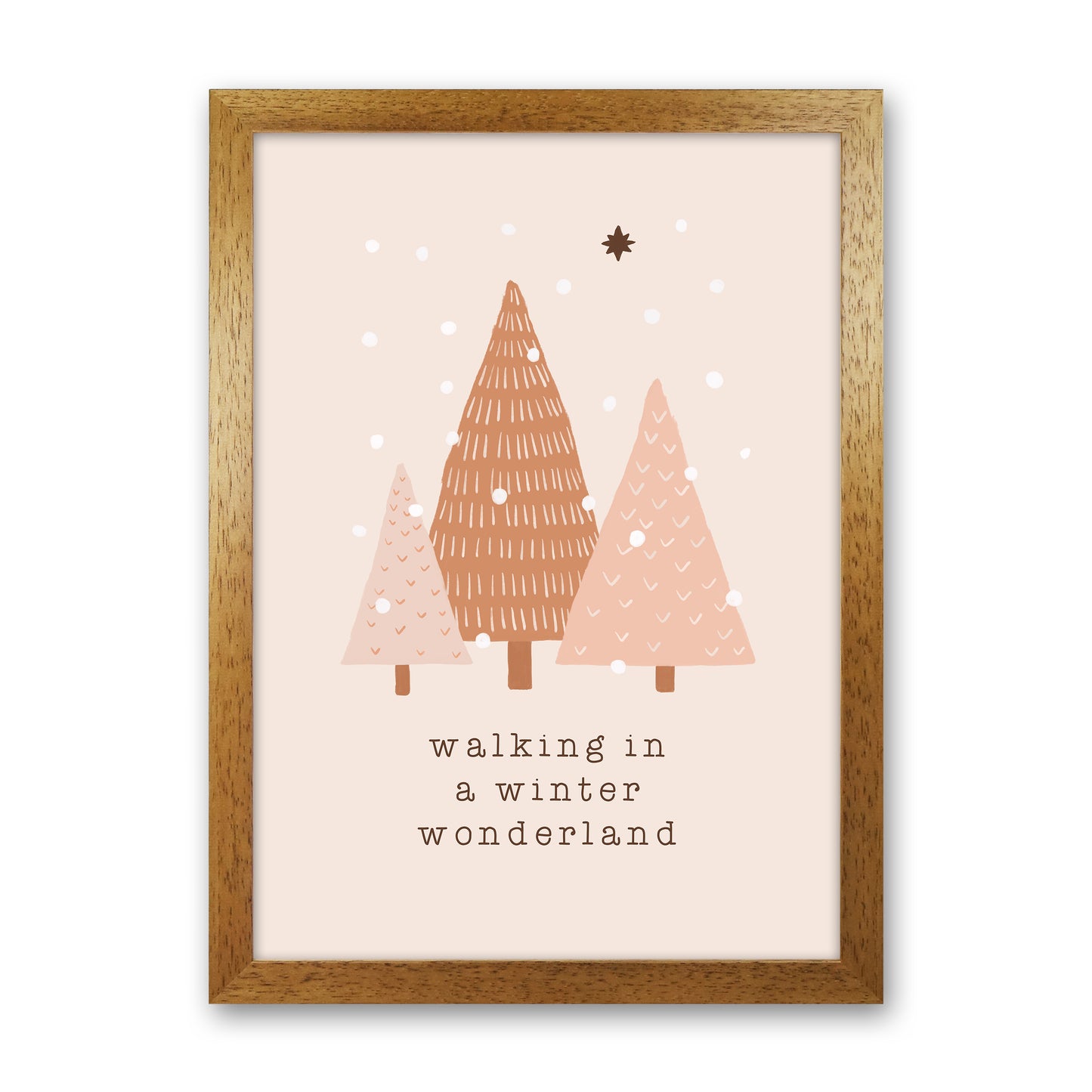 Walking In A Winter Wonderdland Christmas Art Print by Orara Studio Oak Grain