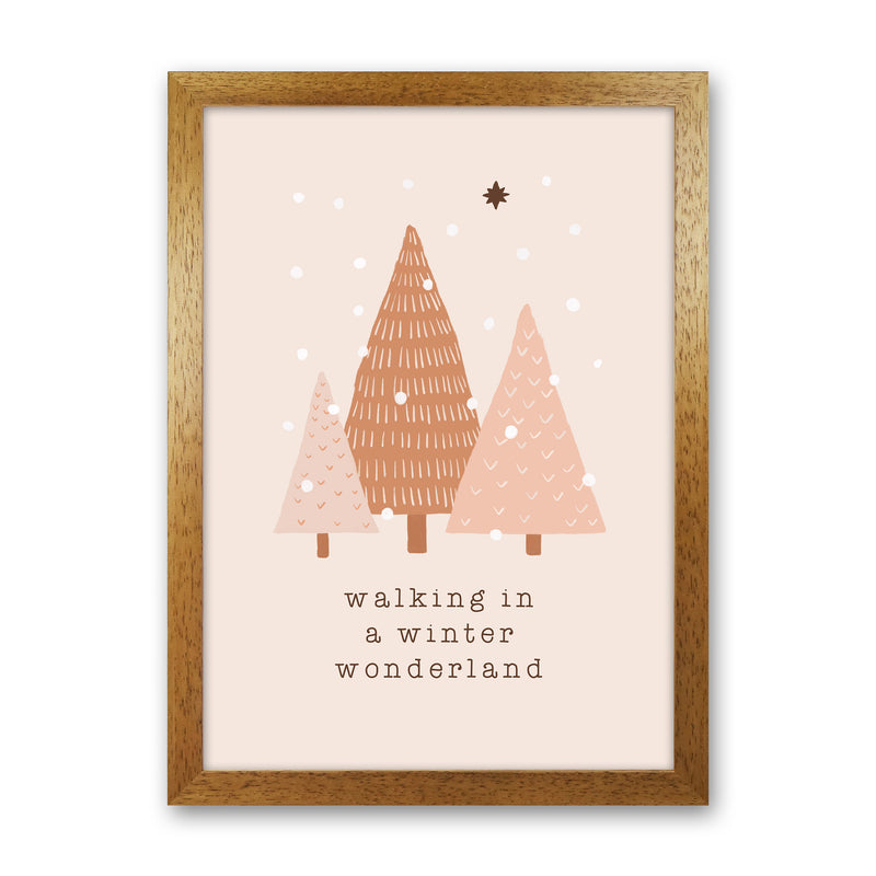Walking In A Winter Wonderdland Christmas Art Print by Orara Studio Oak Grain