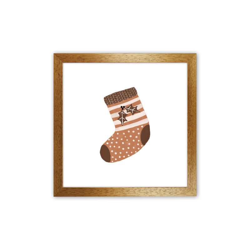 Xmas Stocking Christmas Art Print by Orara Studio Oak Grain