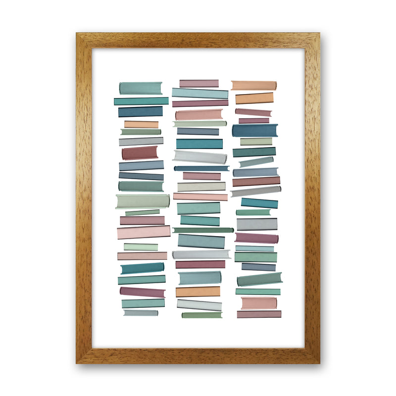 Books Pastel Abstract Art Print by Orara Studio Oak Grain