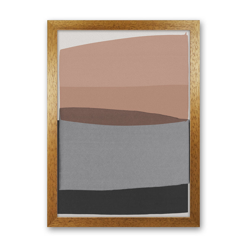 Modern Pink and Grey Abstract Art Print by Orara Studio Oak Grain
