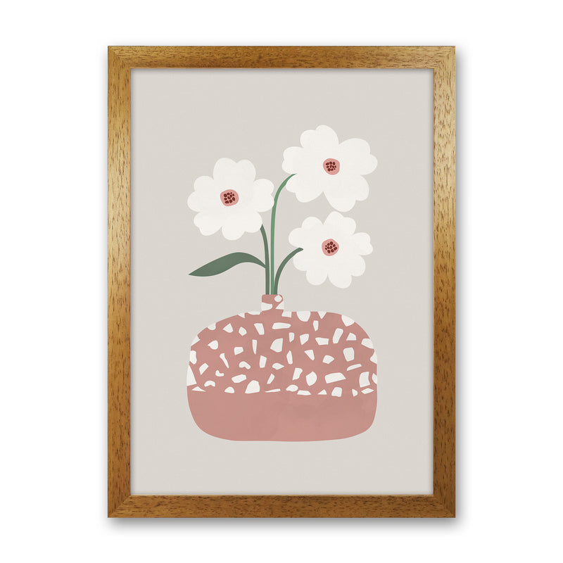 Terrazzo & Flowers Art Print by Orara Studios Oak Grain