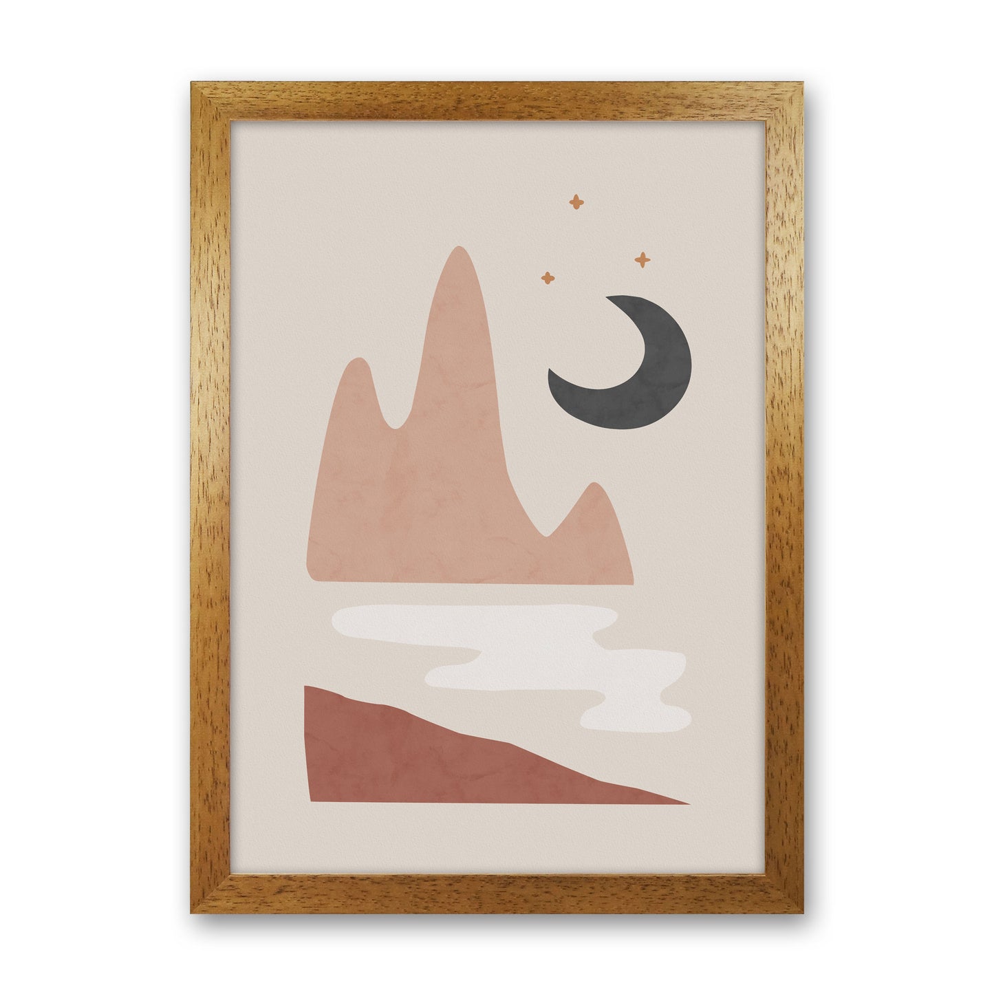 Landscape & Moon Art Print by Orara Studio Oak Grain