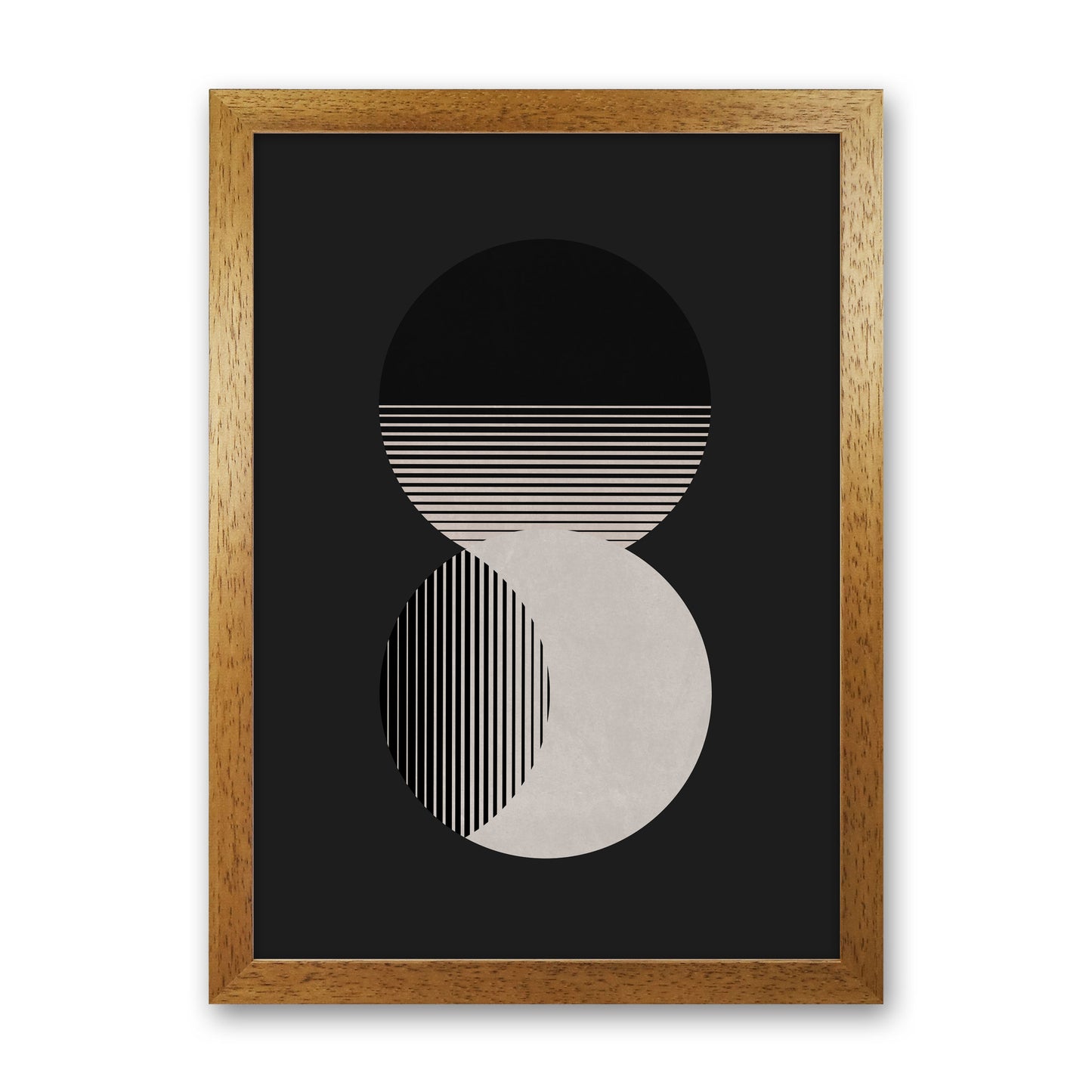 Circle Sun & Moon BW Art Print by Orara Studio Oak Grain