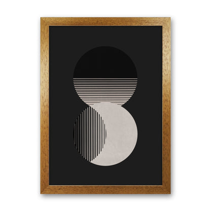 Circle Sun & Moon BW Art Print by Orara Studio Oak Grain