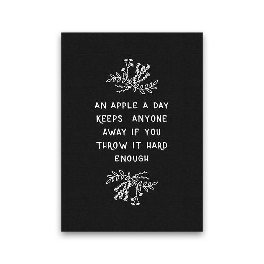 An Apple A Day Funny Quote Print By Orara Studio Print Only