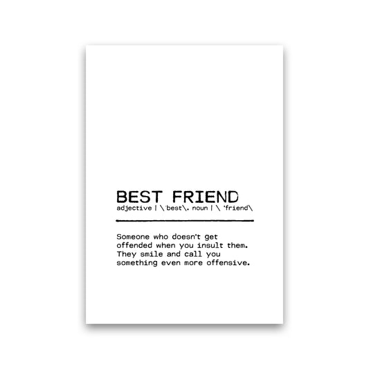 Best Friend Offend Definition Quote Print By Orara Studio Print Only