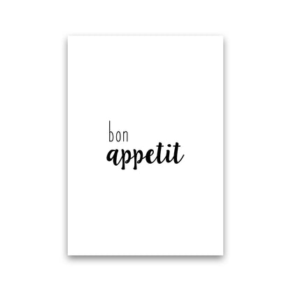 Bon Appetit Food Quote Print By Orara Studio, Framed Kitchen Wall Art Print Only