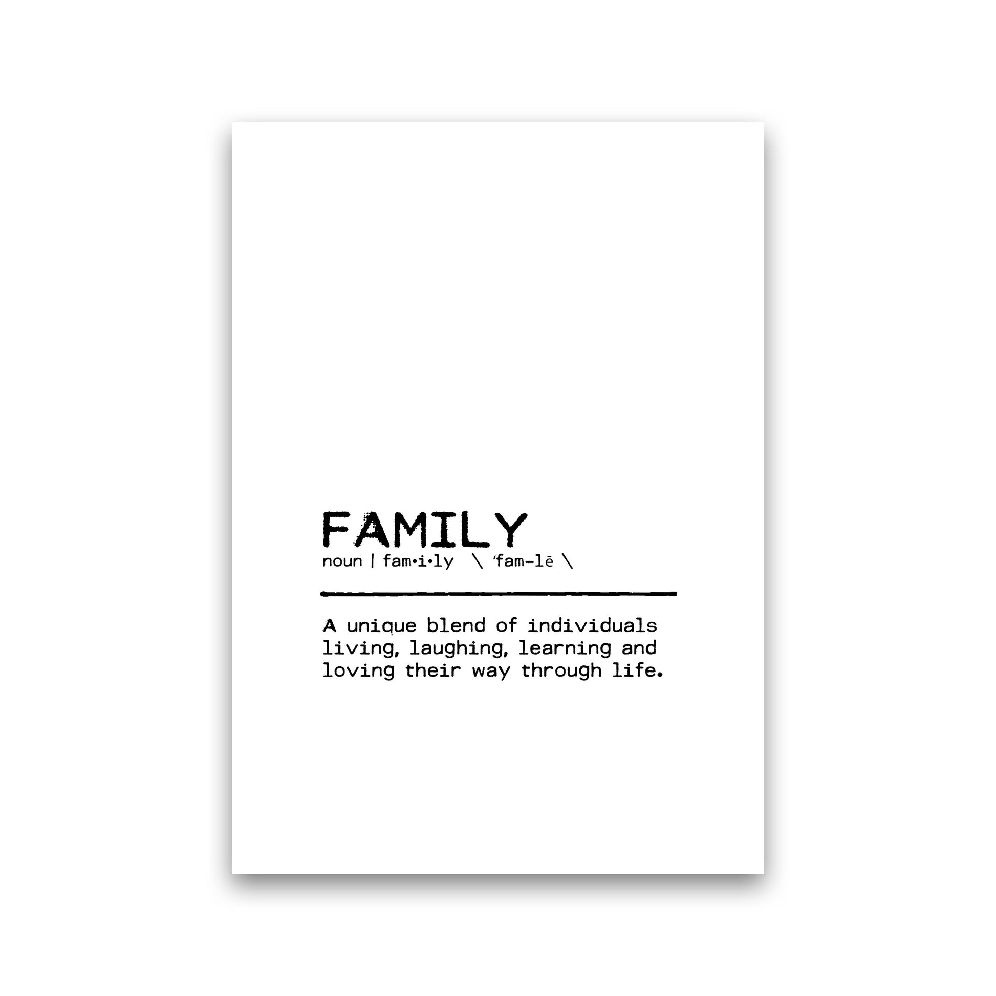 Family Unique Definition Quote Print By Orara Studio Print Only