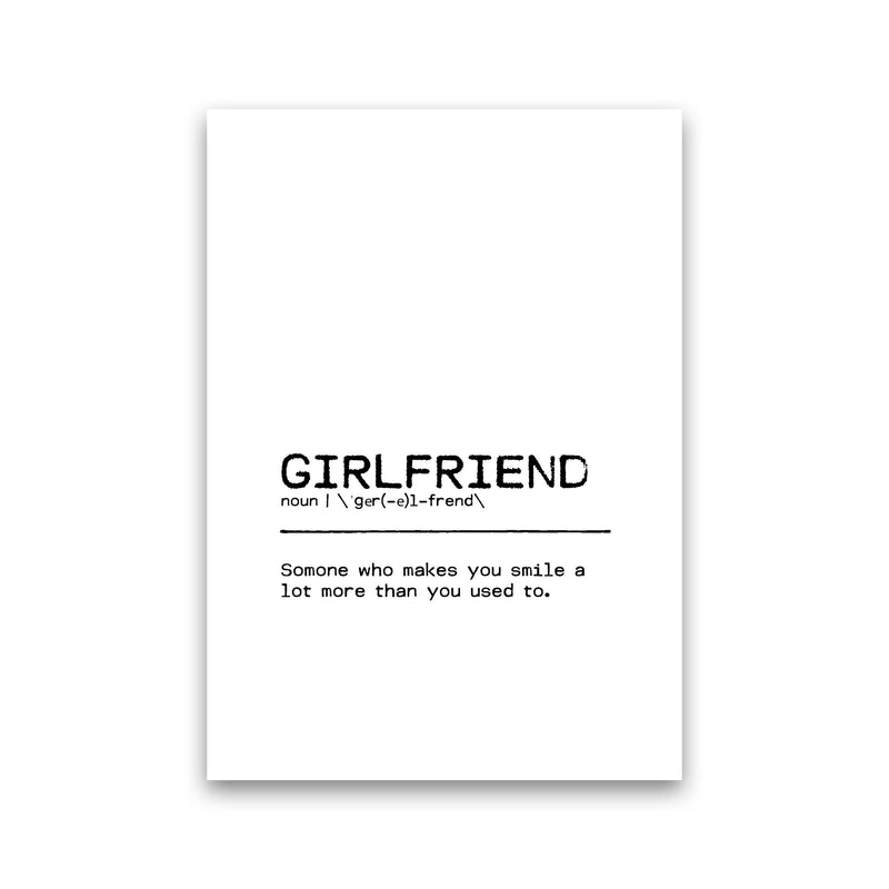 Girlfriend Smile Definition Quote Print By Orara Studio Print Only