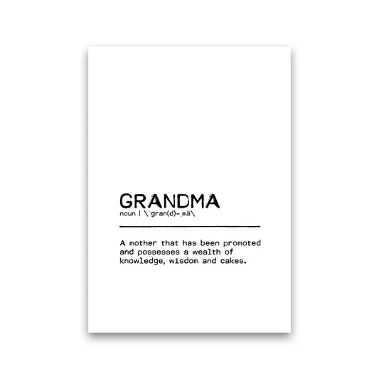 Grandma Knowledge Definition Quote Print By Orara Studio Print Only