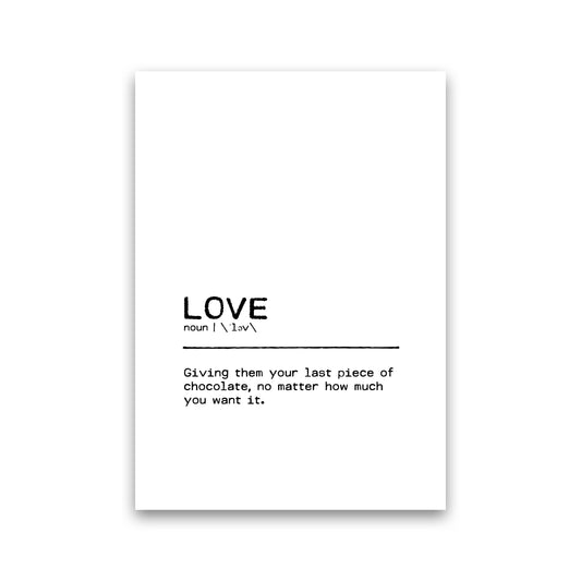 Love Chocolate Definition Quote Print By Orara Studio Print Only