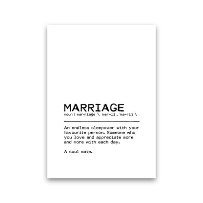 Marriage Sleepover Definition Quote Print By Orara Studio Print Only