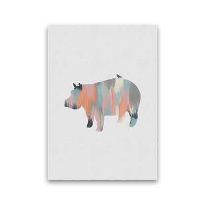 Pastel Hippo Print By Orara Studio Animal Art Print Print Only