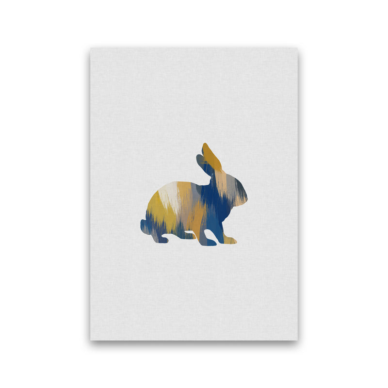 Rabbit Blue & Yellow Print By Orara Studio Animal Art Print Print Only