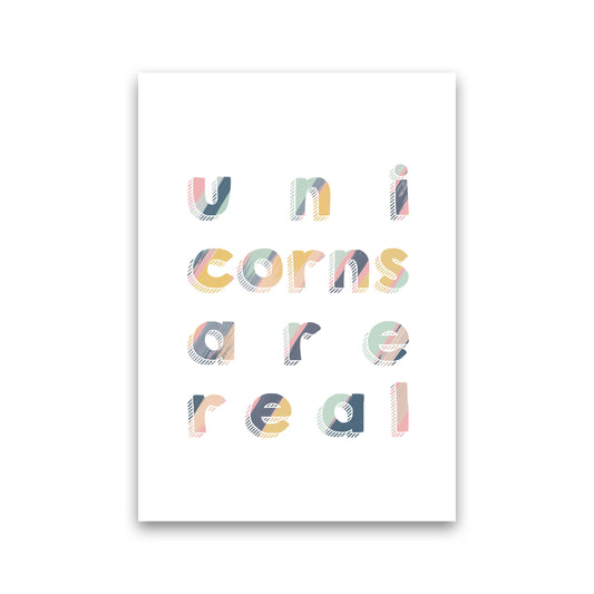 Unicorns Are Real Art Print By Orara Studio, Framed Childrens Wall Art Poster Print Only