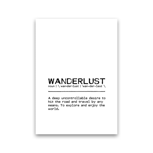 Wanderlust Desire Definition Quote Print By Orara Studio Print Only