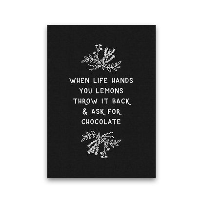When Life Hands You Lemons Funny Quote Print By Orara Studio, Kitchen Wall Art Print Only