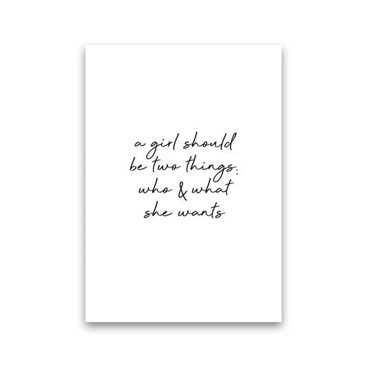 Who & What She Quote Print By Orara Studio Print Only