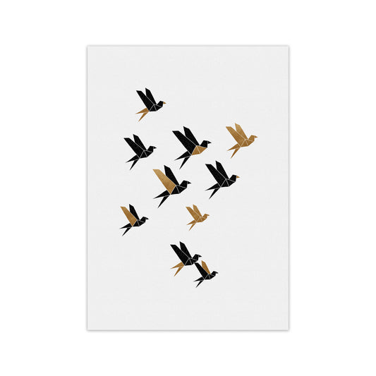 Origami Birds Collage II Art Print by Orara Studio A2 Oak Frame