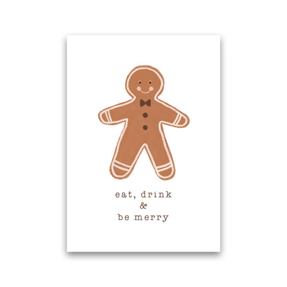 Eat Drink & Be Merry Christmas Art Print by Orara Studio Print Only