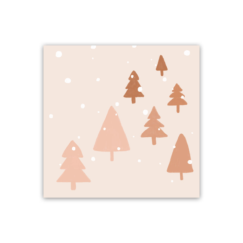 Pastel Winter Trees Christmas Art Print by Orara Studio Print Only