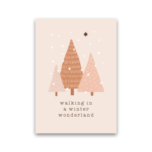 Walking In A Winter Wonderdland Christmas Art Print by Orara Studio Print Only