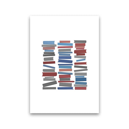 Books Colourful Abstract Art Print by Orara Studio Print Only