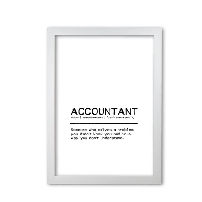 Accountant Solves Definition Quote Print By Orara Studio White Grain
