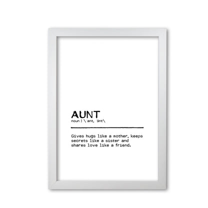 Aunt Friend Definition Quote Print By Orara Studio White Grain