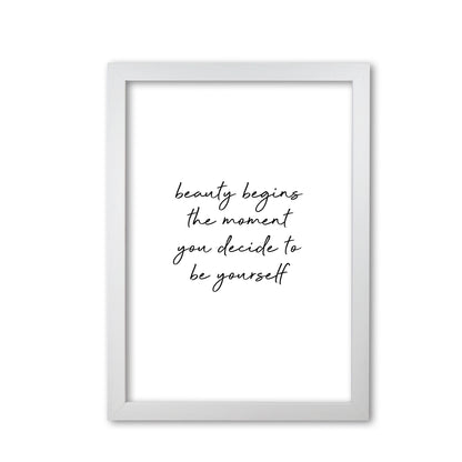 Beauty Begins Quote Print By Orara Studio White Grain