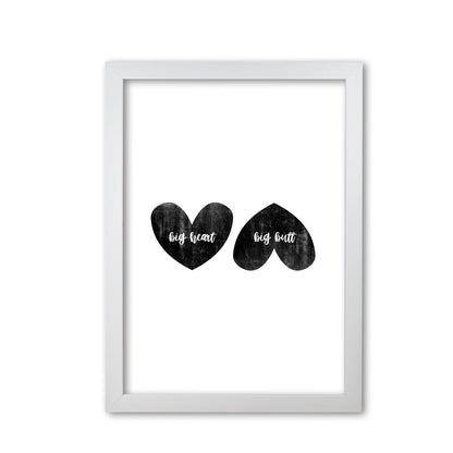 Big Heart Big Butt Humorous Art Print By Orara Studio White Grain