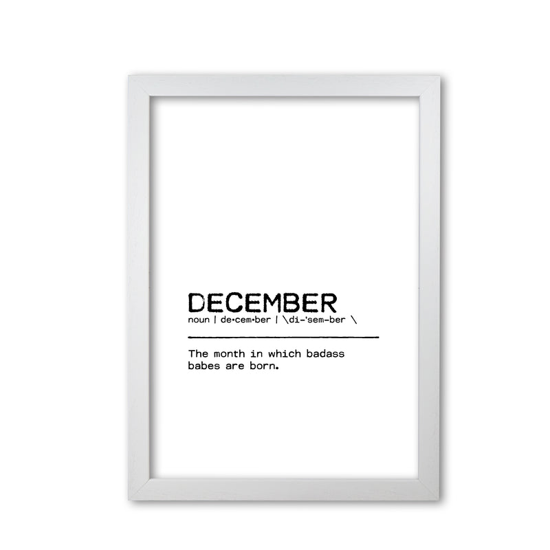 December Badass Definition Quote Print By Orara Studio White Grain