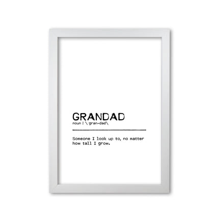 Grandad Tall Definition Quote Print By Orara Studio White Grain