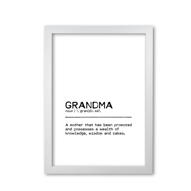 Grandma Knowledge Definition Quote Print By Orara Studio White Grain