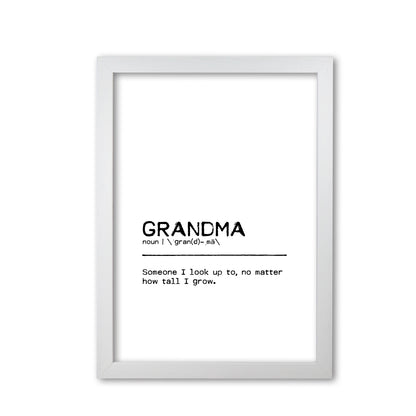 Grandma Tall Definition Quote Print By Orara Studio White Grain