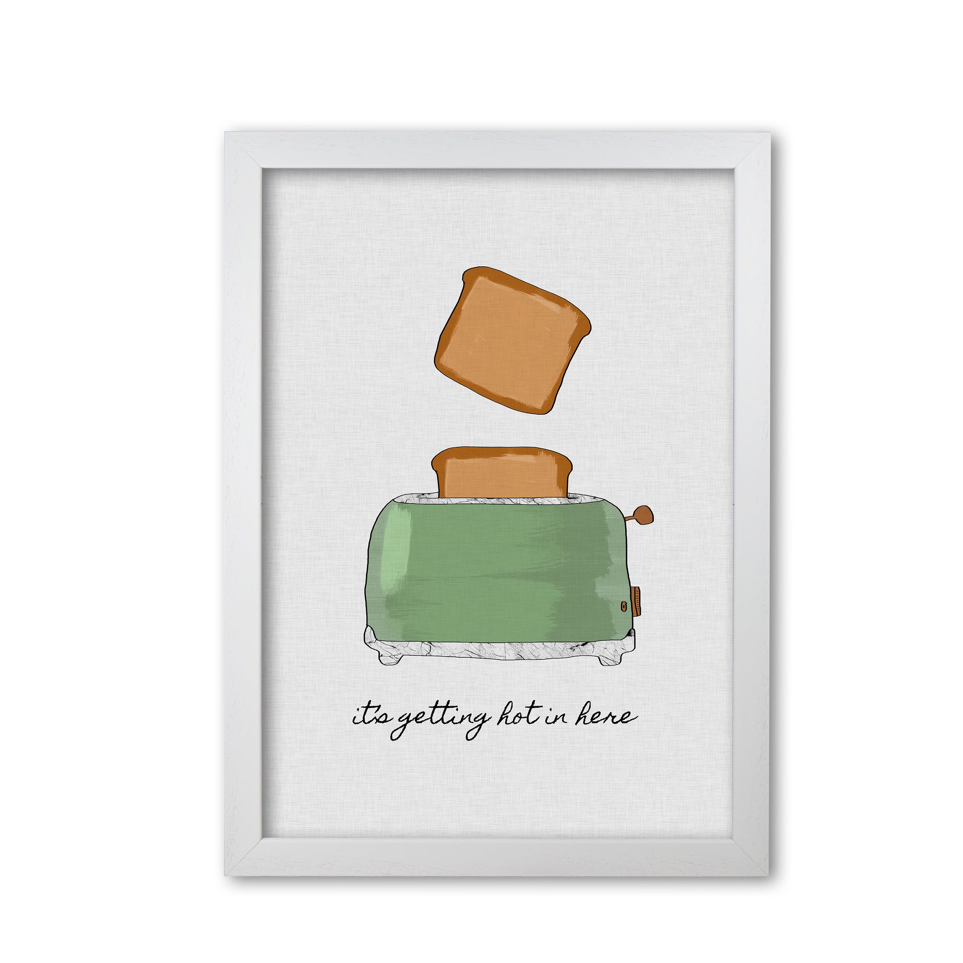 It's Getting Hot In Here Print By Orara Studio, Framed Kitchen Wall Art White Grain