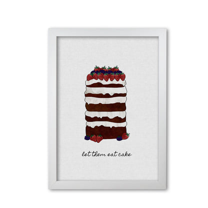 Let Them Eat Cake Print By Orara Studio, Framed Kitchen Wall Art White Grain