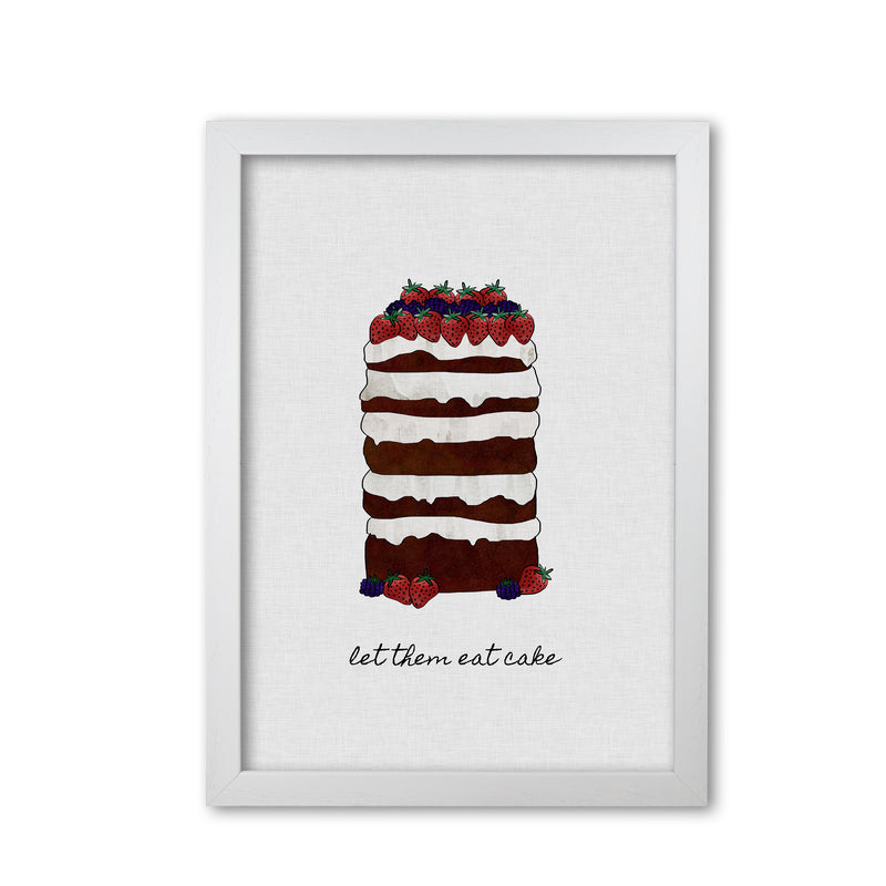 Let Them Eat Cake Print By Orara Studio, Framed Kitchen Wall Art White Grain