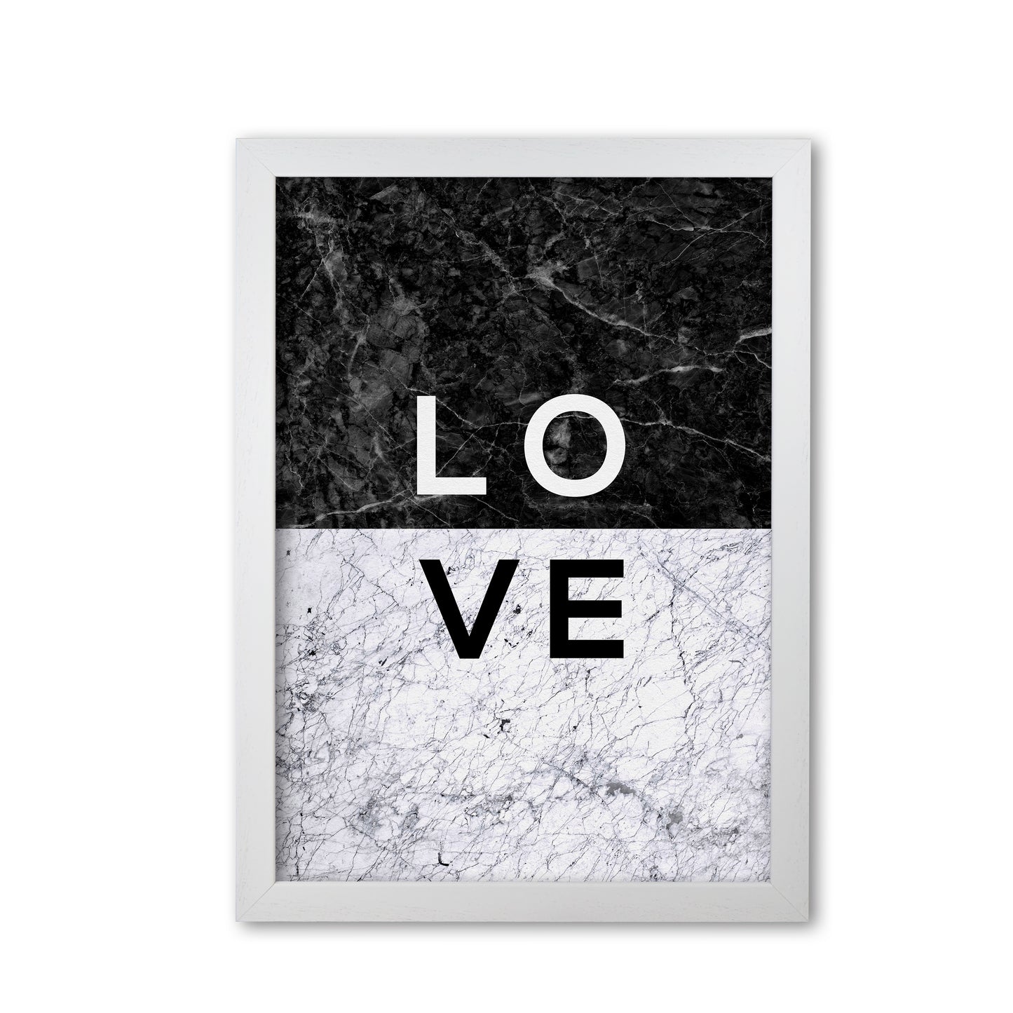 Love Marble Quote Print By Orara Studio White Grain