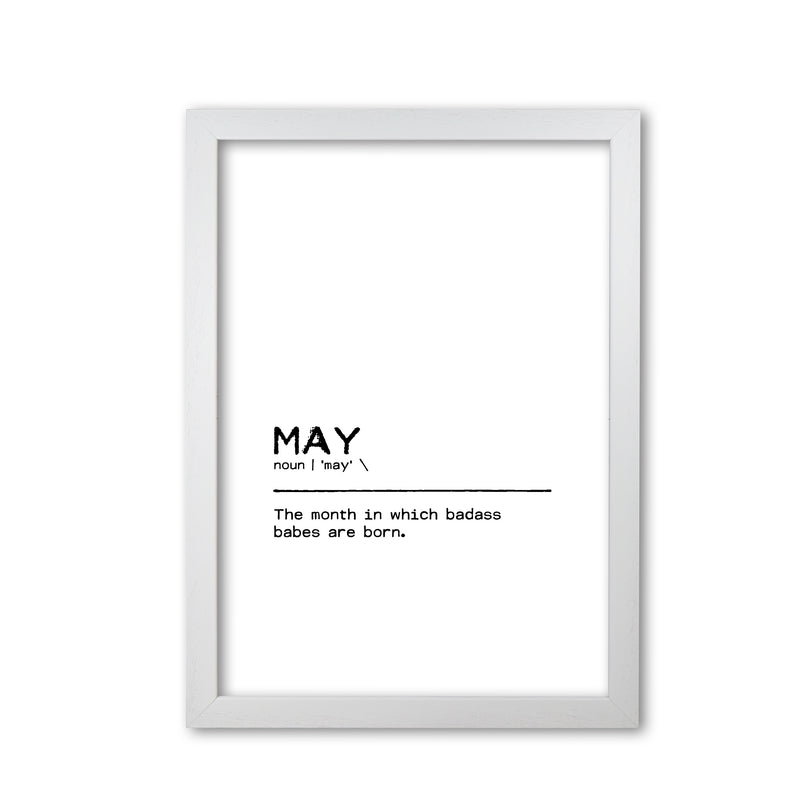 May Badass Definition Quote Print By Orara Studio White Grain