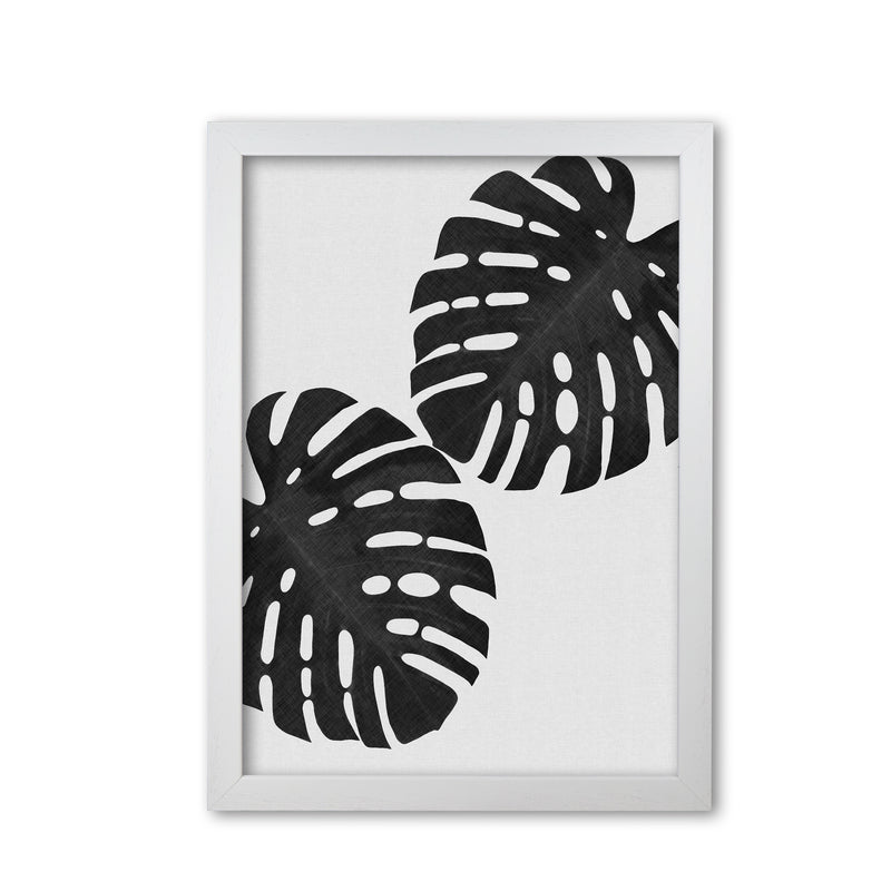 Monstera Black & White II Print By Orara Studio White Grain