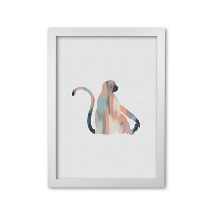 Pastel Monkey Print By Orara Studio Animal Art Print White Grain