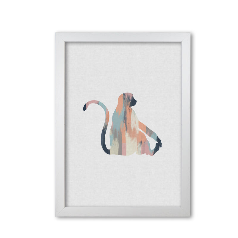 Pastel Monkey Print By Orara Studio Animal Art Print White Grain