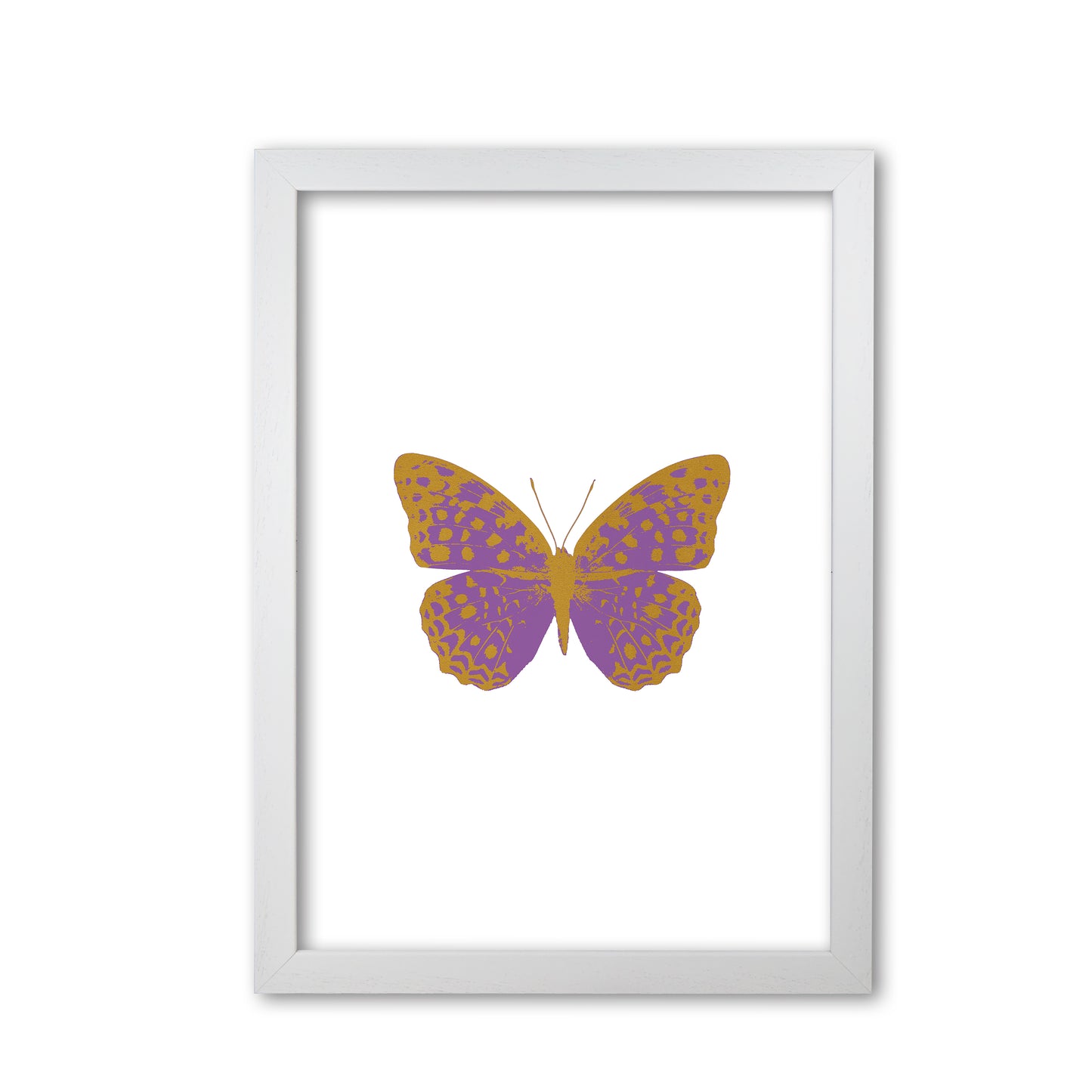 Purple Butterfly Print By Orara Studio Animal Art Print White Grain