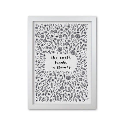The Earth Laughs In Flowers Shakespeare Quote Print By Orara Studio White Grain