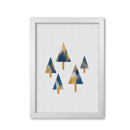 Trees Blue & Yellow Print By Orara Studio White Grain
