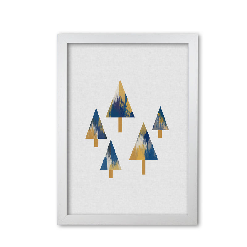 Trees Blue & Yellow Print By Orara Studio White Grain