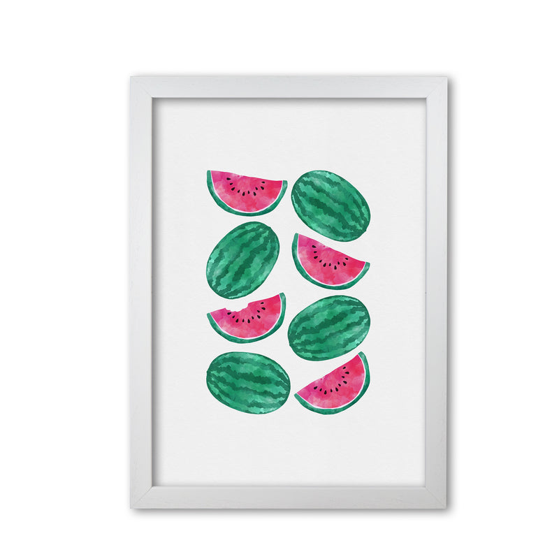 Watermelon Crowd Print By Orara Studio, Framed Kitchen Wall Art White Grain