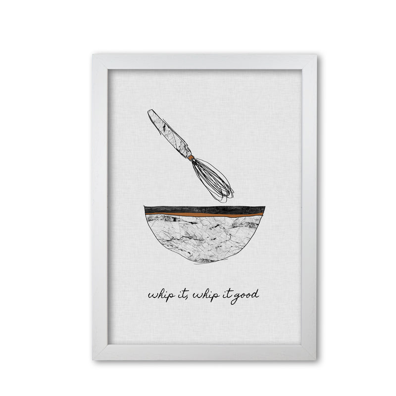 Whip It Good Print By Orara Studio, Framed Kitchen Wall Art White Grain